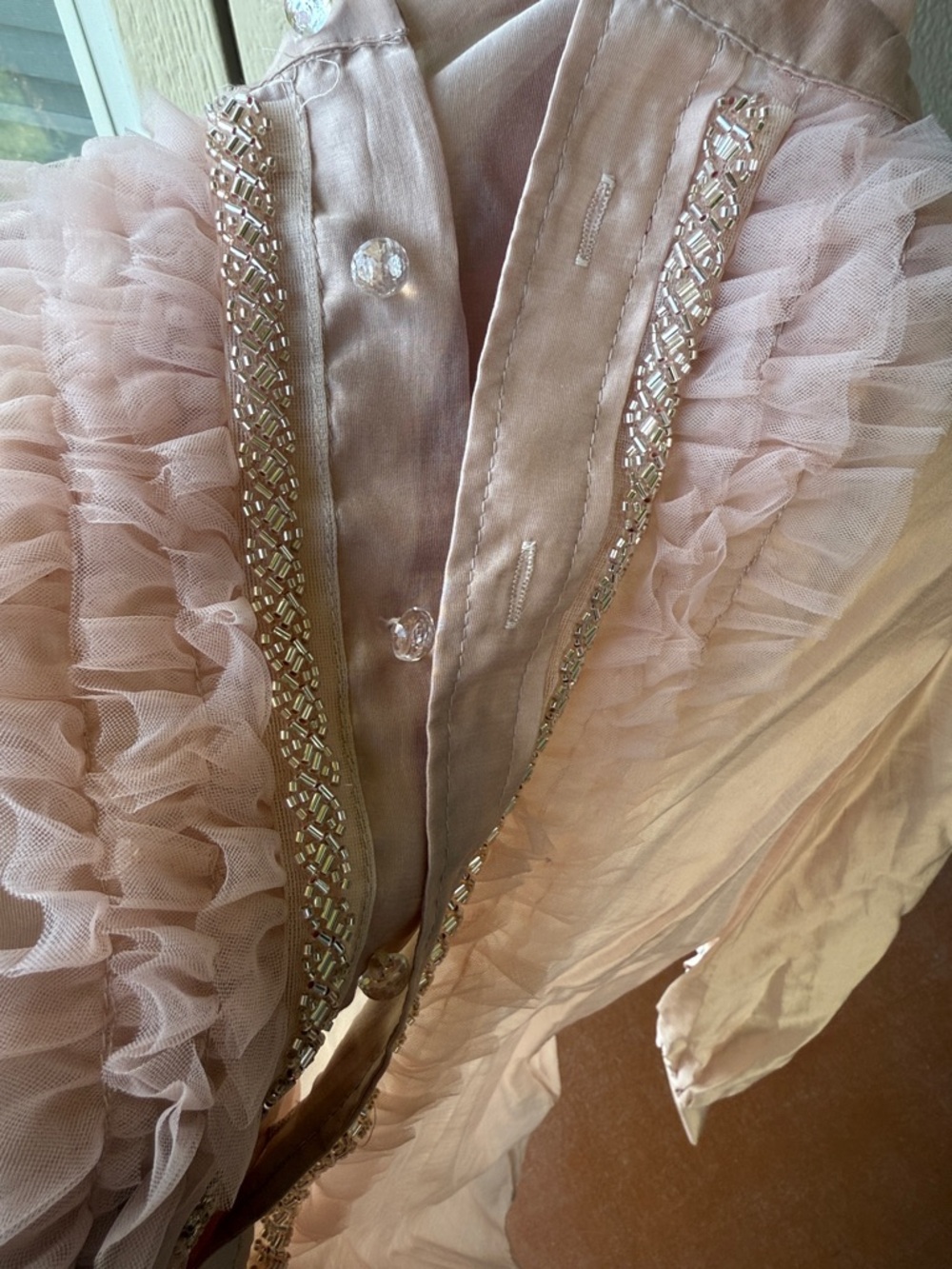 Anetta Pale Pink Ruffled Front Blouse - Picture 7 of 8